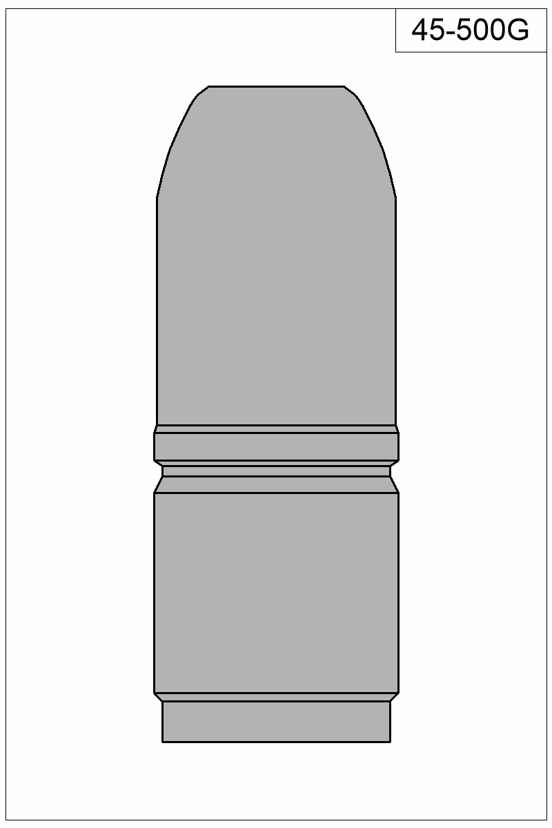 Filled view of bullet 45-500G