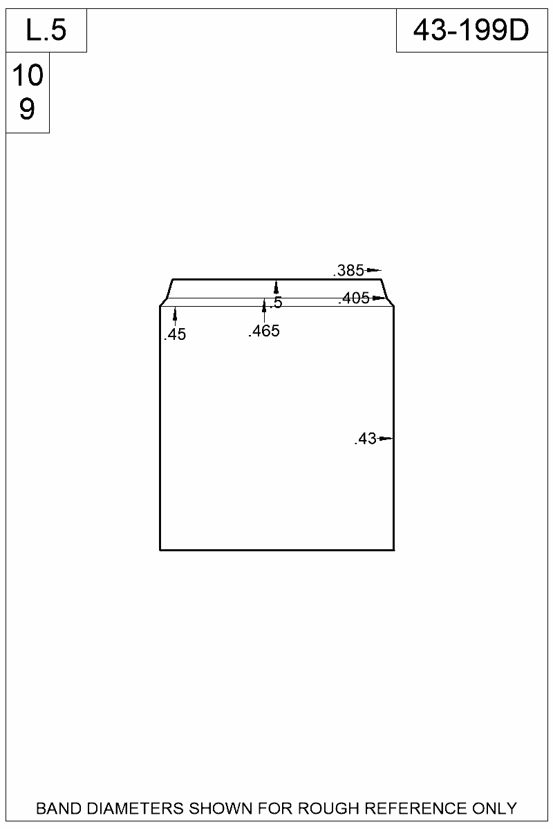 Dimensioned view of bullet 43-199D