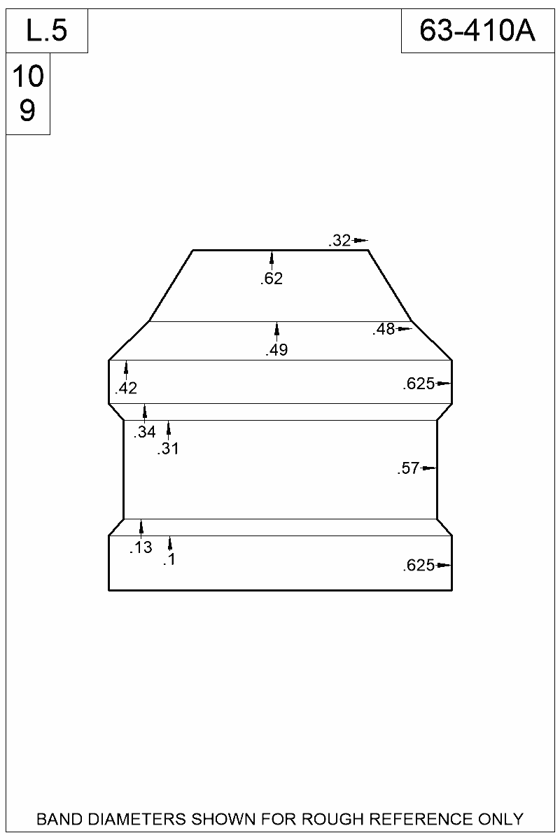 Dimensioned view of bullet 63-410A