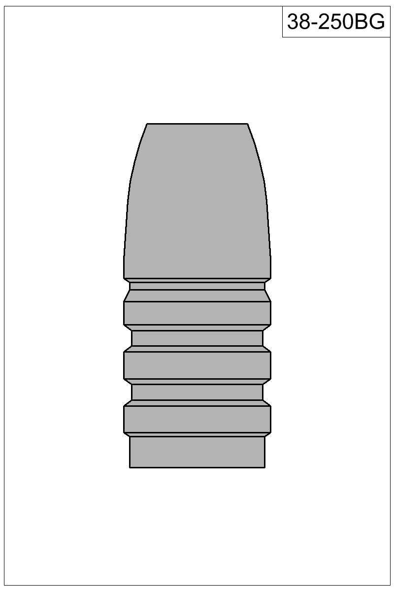 Filled view of bullet 38-250BG