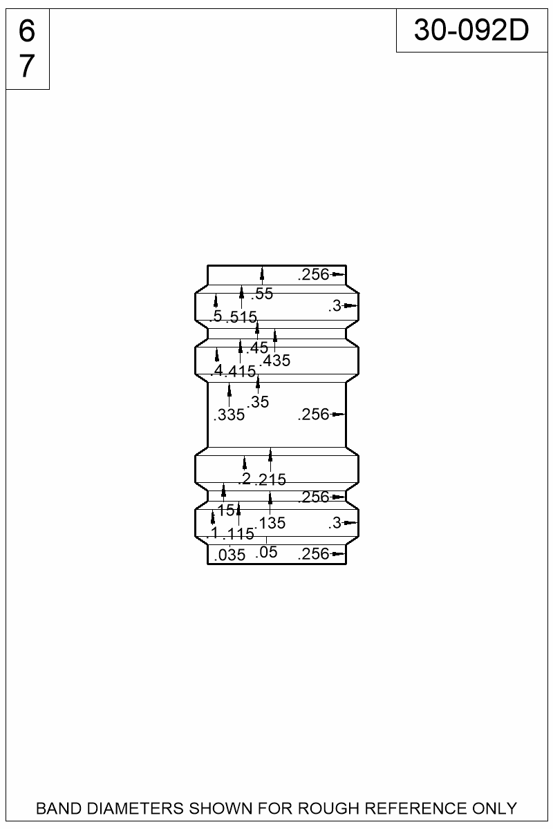 Dimensioned view of bullet 30-092D