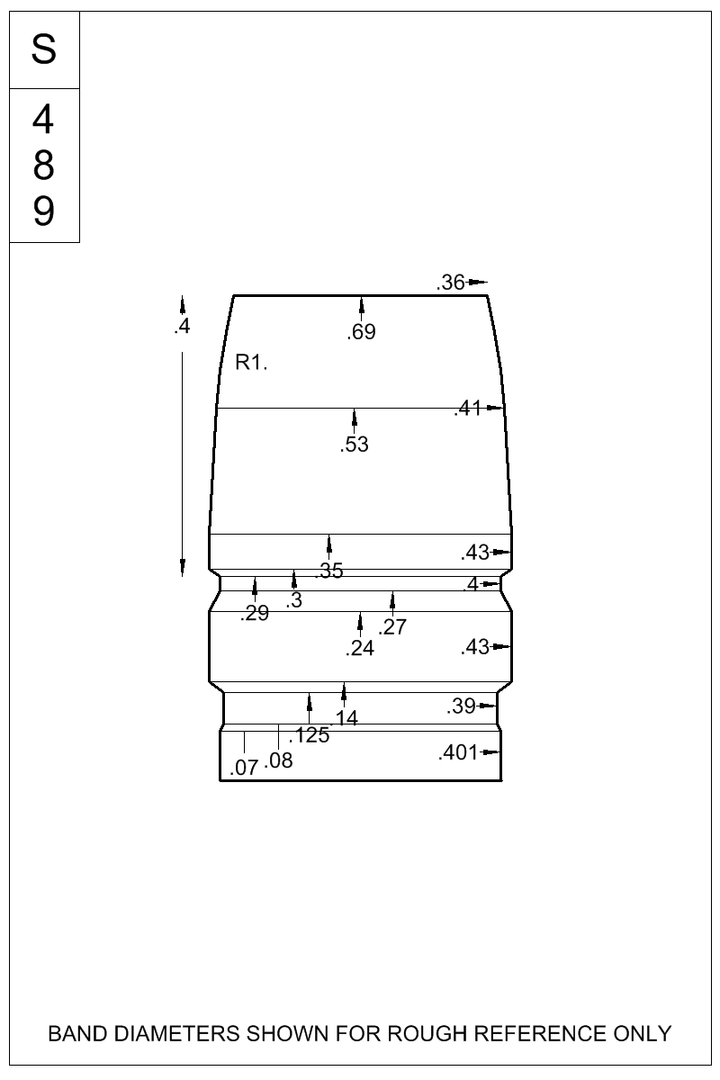Dimensioned view of bullet 43-260U