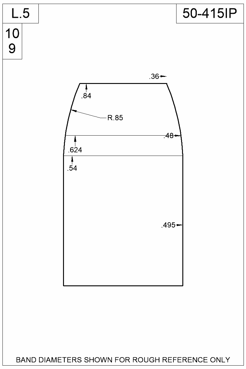 Dimensioned view of bullet 50-415IP