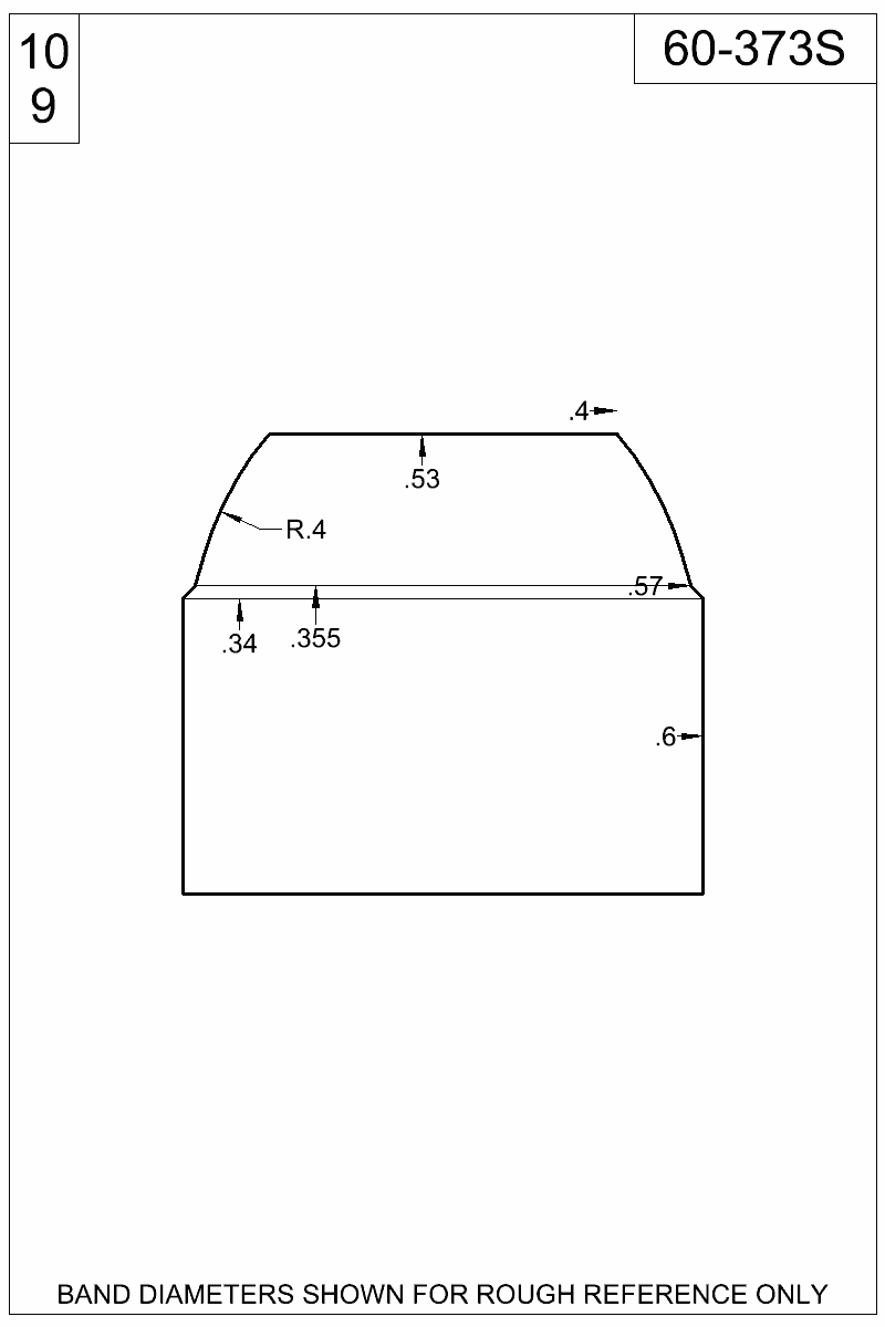 Dimensioned view of bullet 60-373S